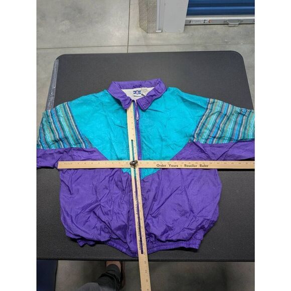 Vintage Pro Spirit 90's Nylon Zip Up Track Jacket Blue/Purple/Teal Women's Size - Picture 5 of 5